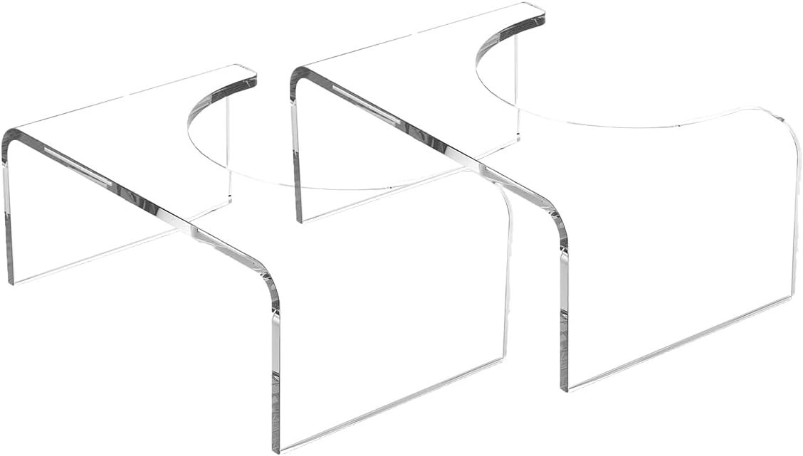 Acrylic Toilet Stool Set of 2 – Modern Squatting Aid for Everyone