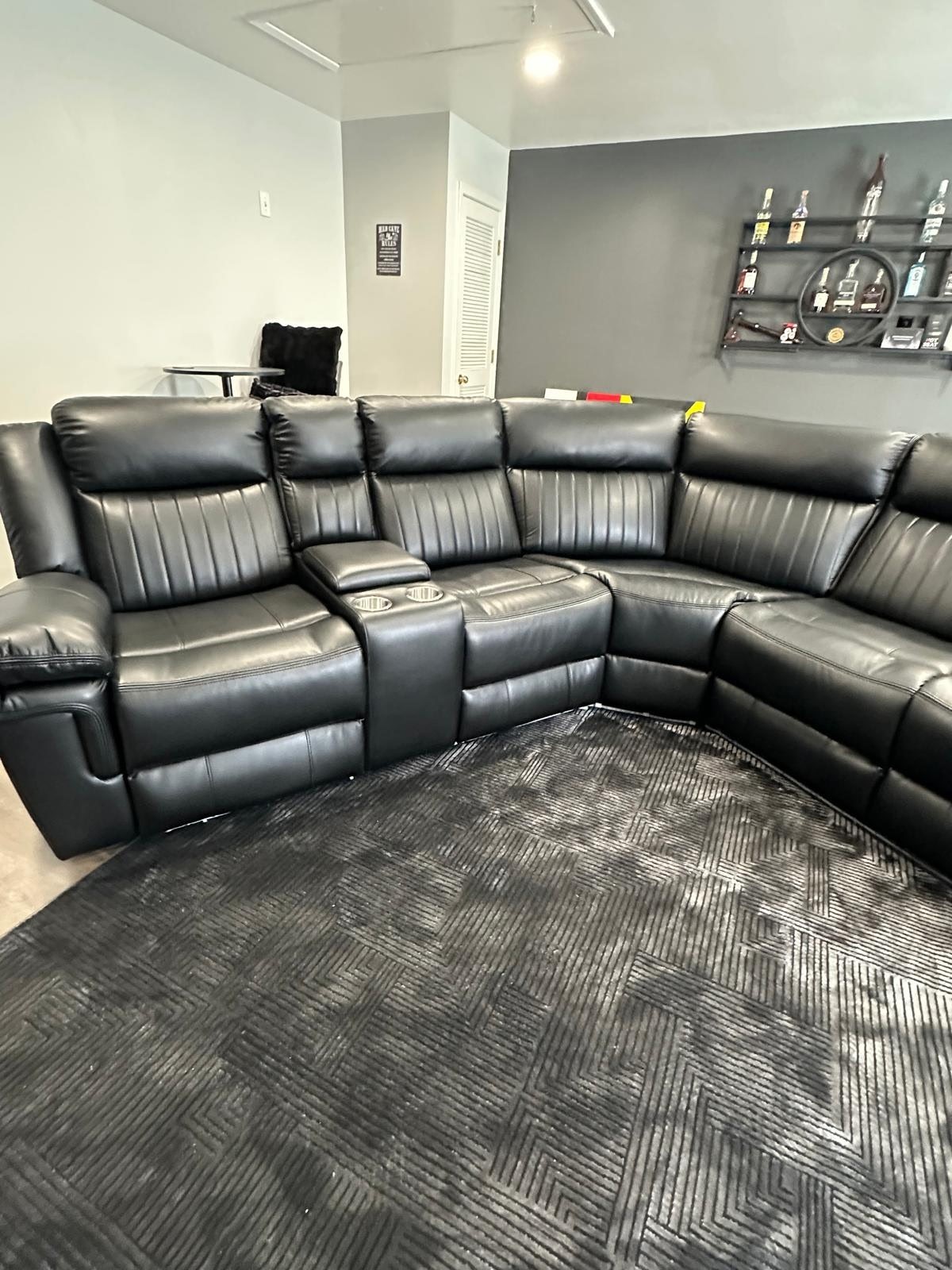 LED SECTIONAL LEATHER COUCH