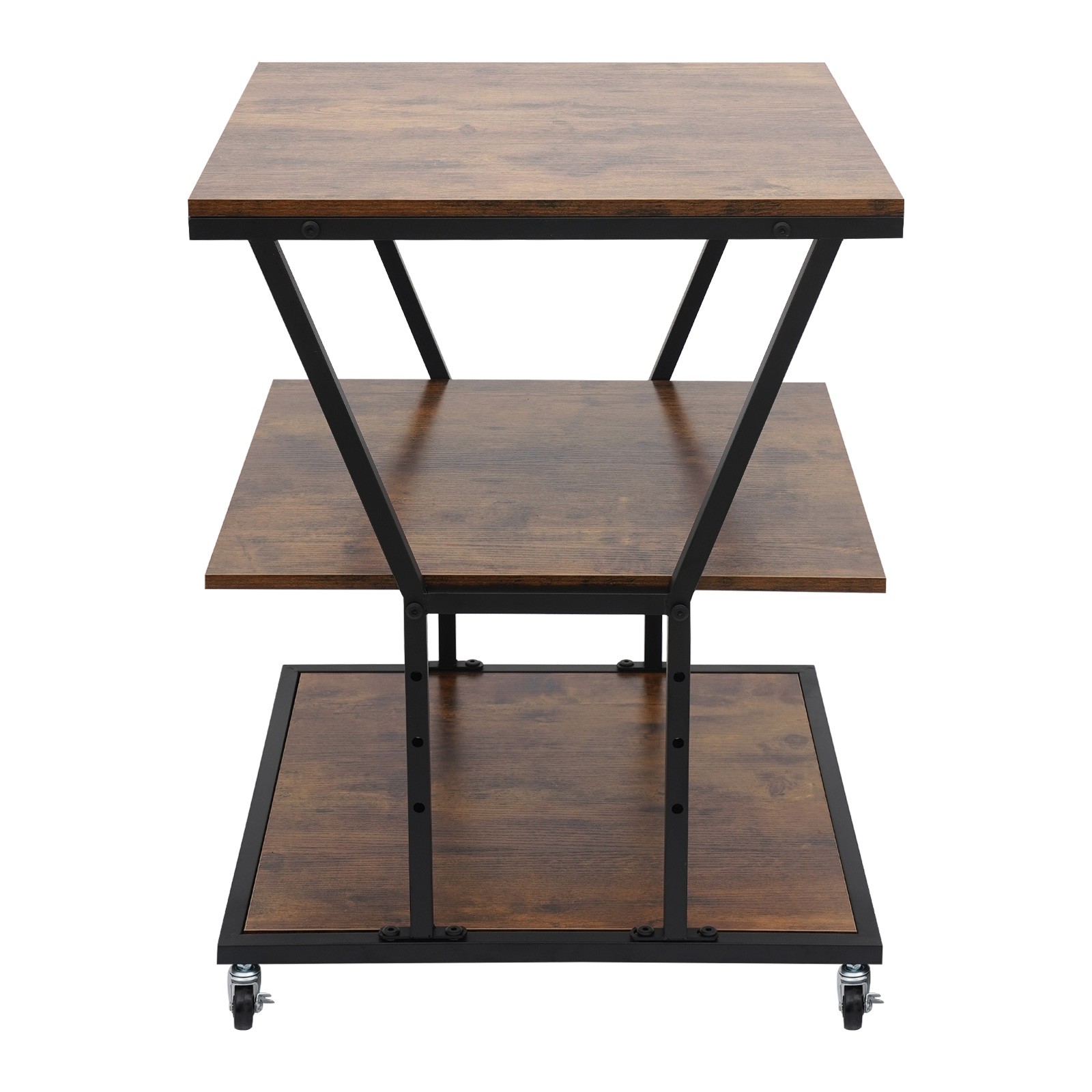 3-Tier Printer Stand with Adjustable Shelves & Wheels for Home/Office