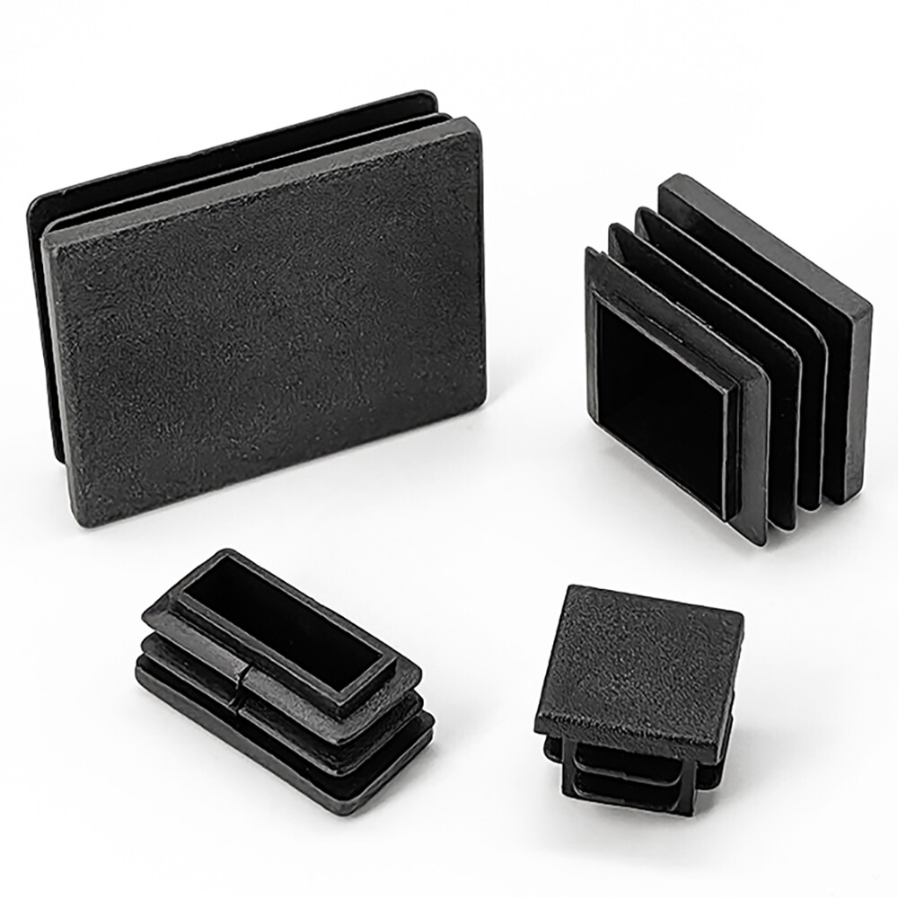 Square & Rectangle Plastic End Caps Blanking Plugs Tube Inserts Multiple Sizes