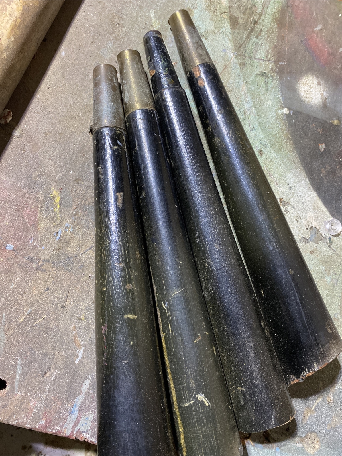 ￼ vintage, mid century, all original Black 10” Coffee Table Legs Salvaged