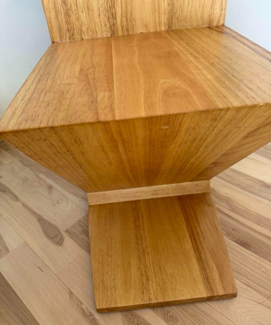 Zigzag Chair by Thomas Rietveld natural reproduction size 12.6 x 29.9 inches