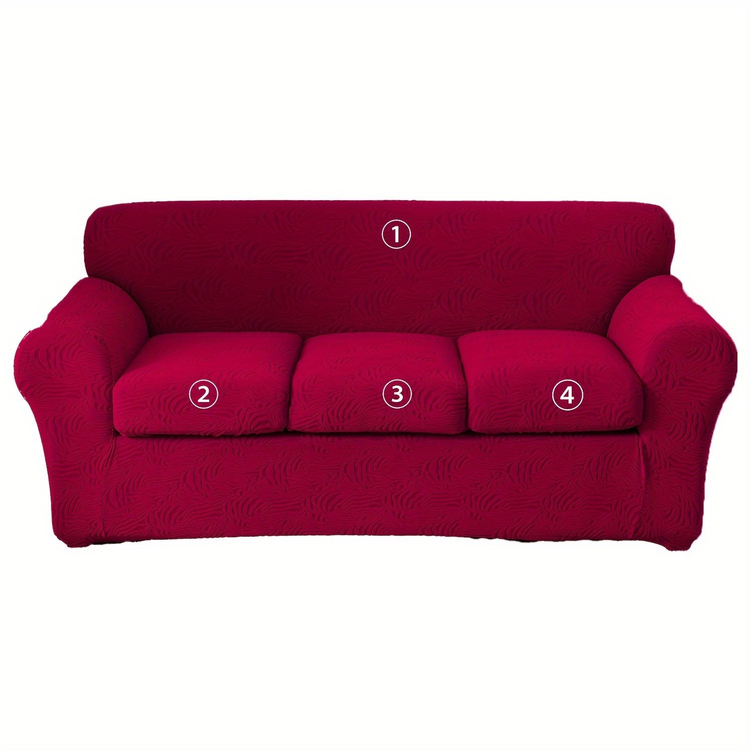 Three-piece leopard print jacquard elastic fabric armchair cover, including seat