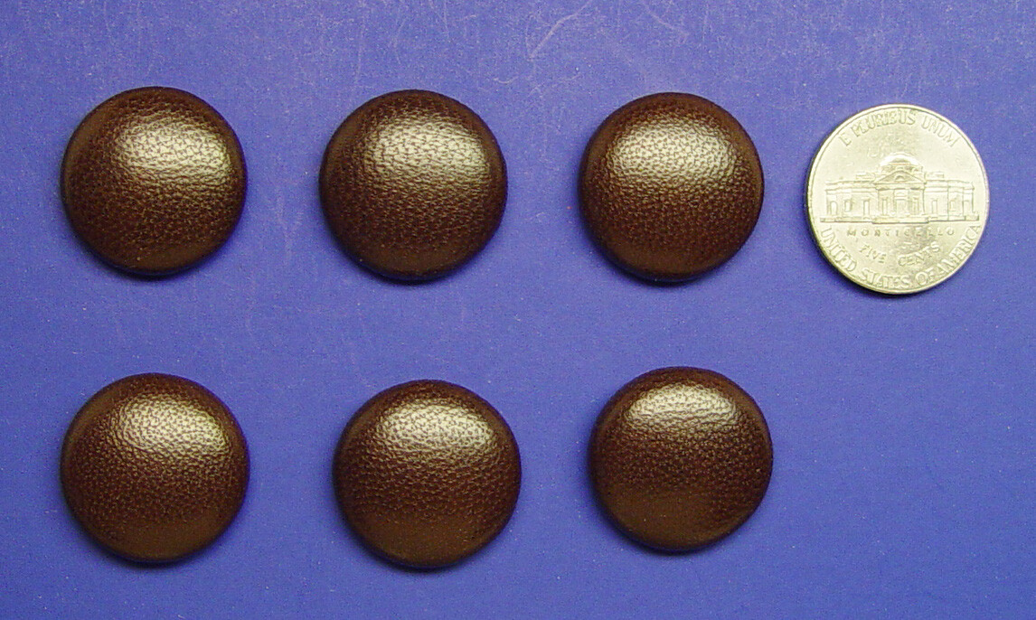 GENUINE LEATHER TUFTING BUTTONS 6 Dark Chocolate Brown 20mm (13/16″) made in USA