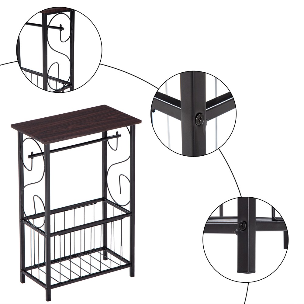 Multifunctional Bathroom Table / Interior Side Table Tissue Magazine Rack