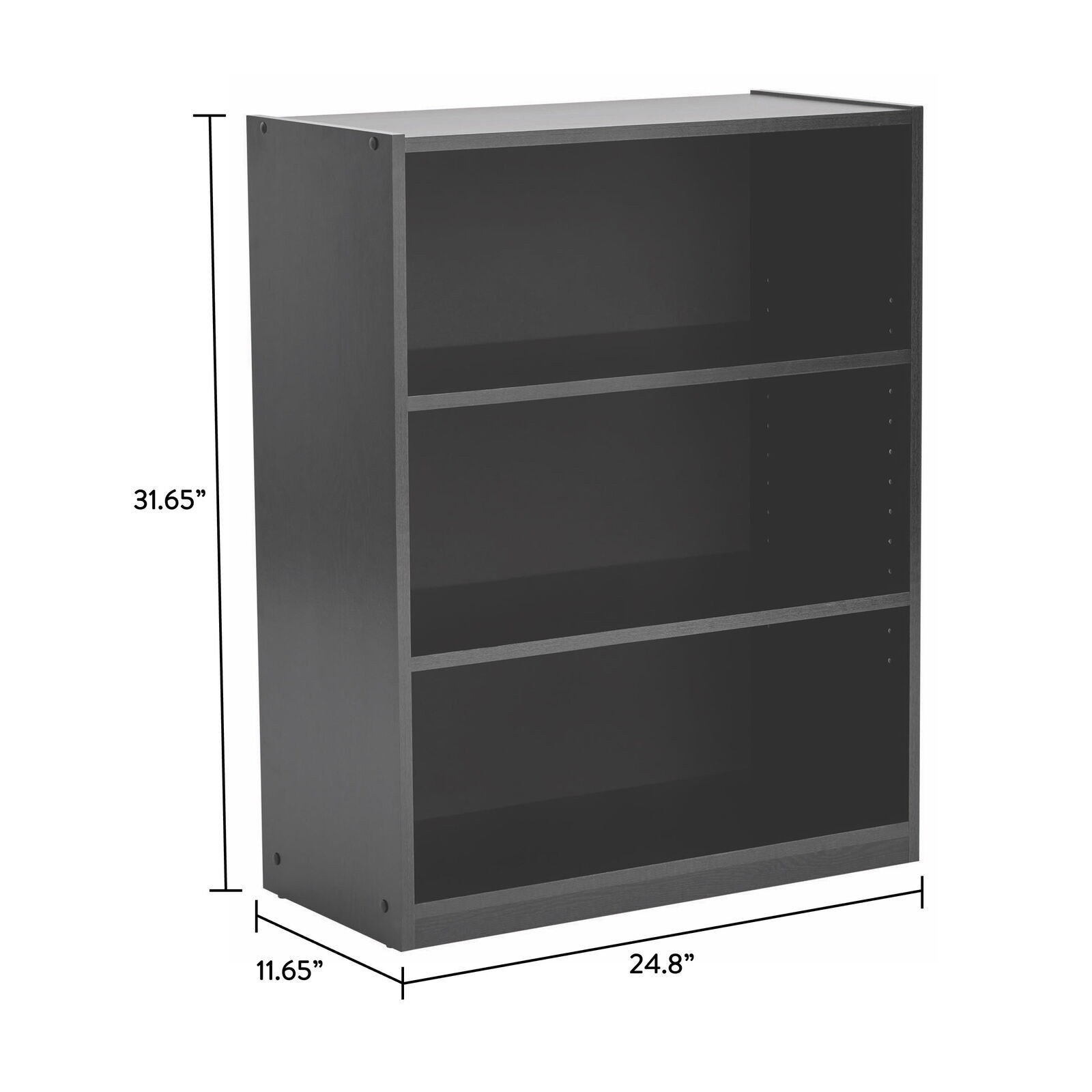 3-Shelf Bookcase Storage with Adjustable Shelves Book Shelf Small Spaces