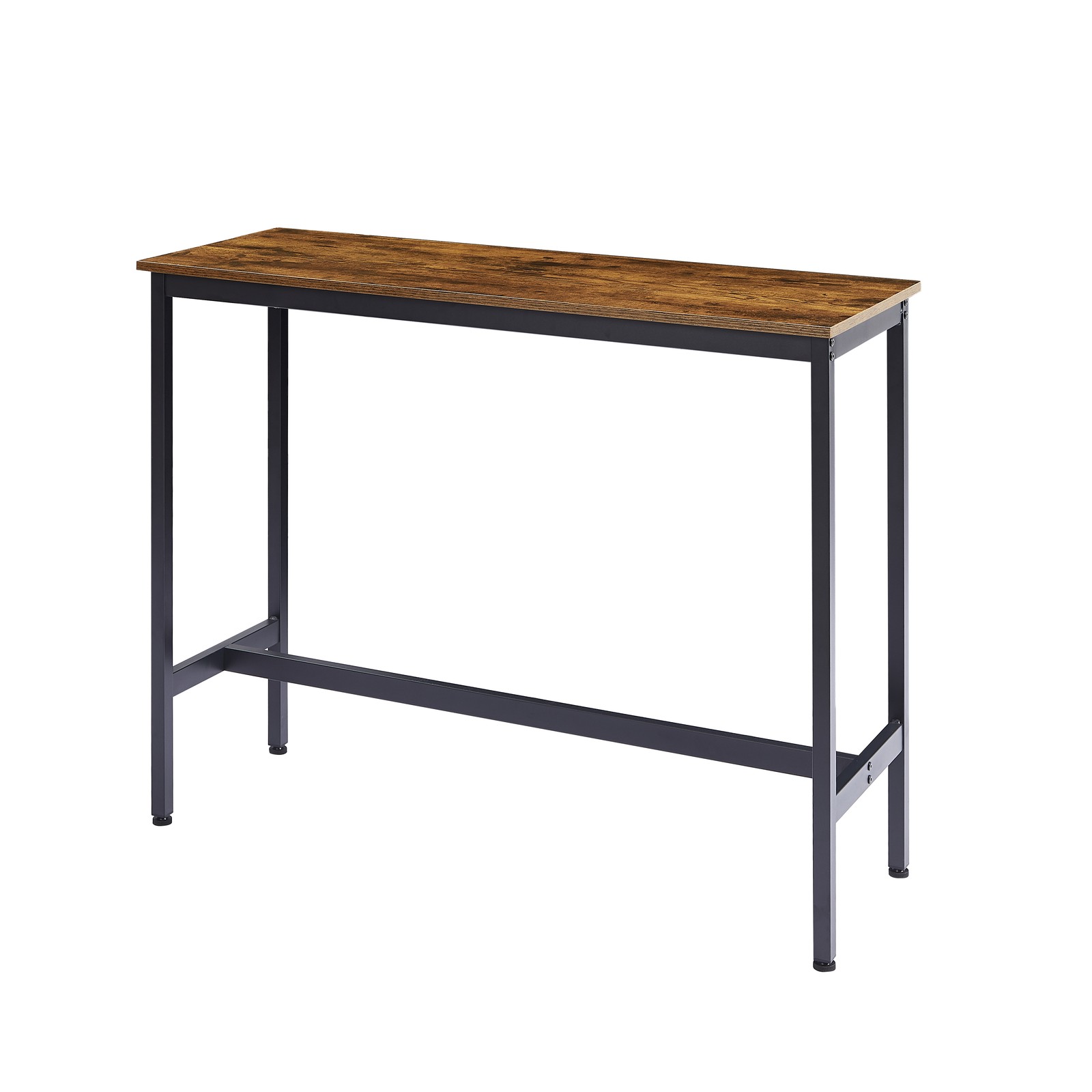 3PCS Bar Table Set Kitchen Dining Pub Table and 2 PU Stools Brown For Breakfast