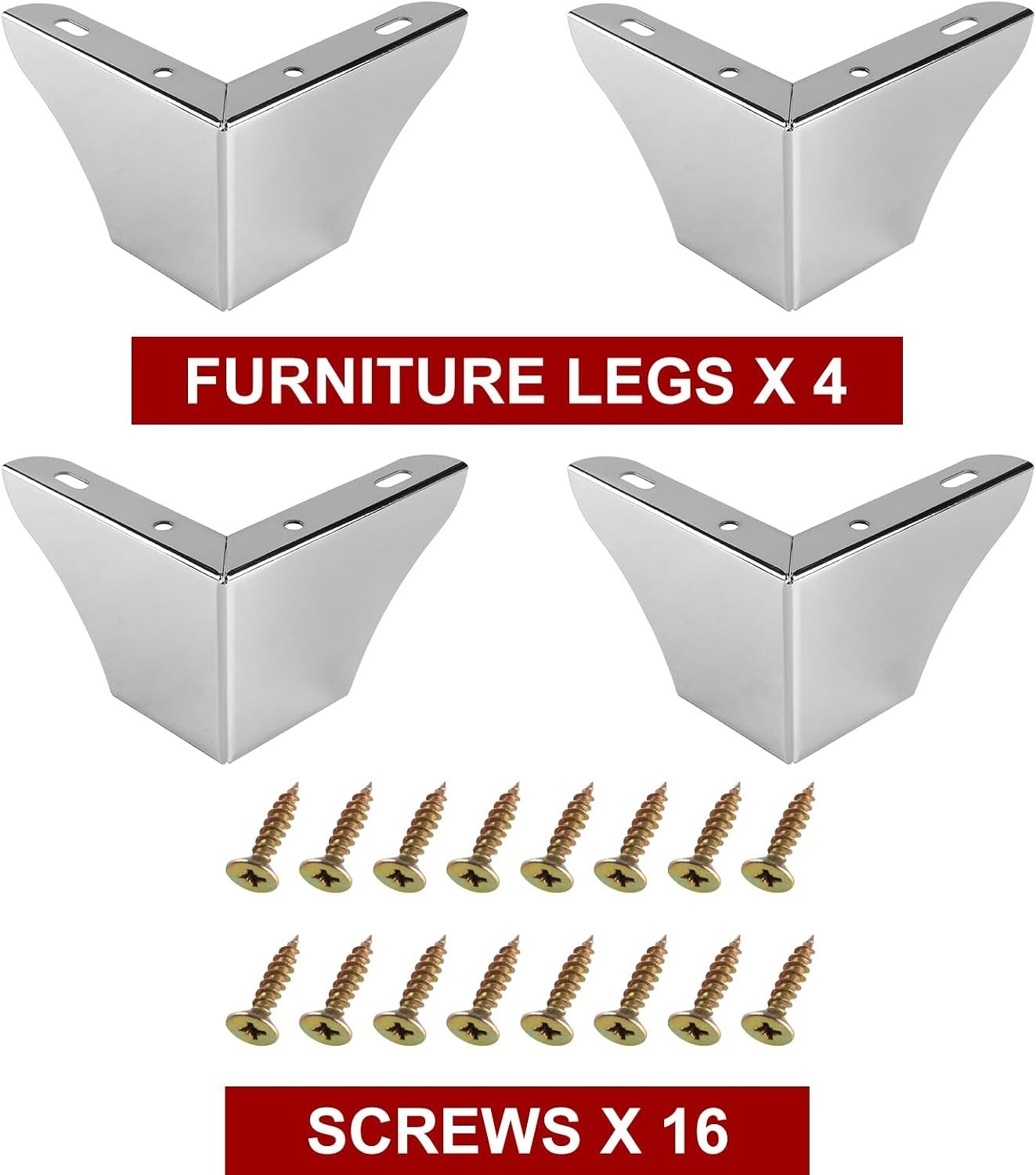 3 Inch Metal Furniture Legs Set of 4 Heavy Duty Sofa Feet DIY Replacement