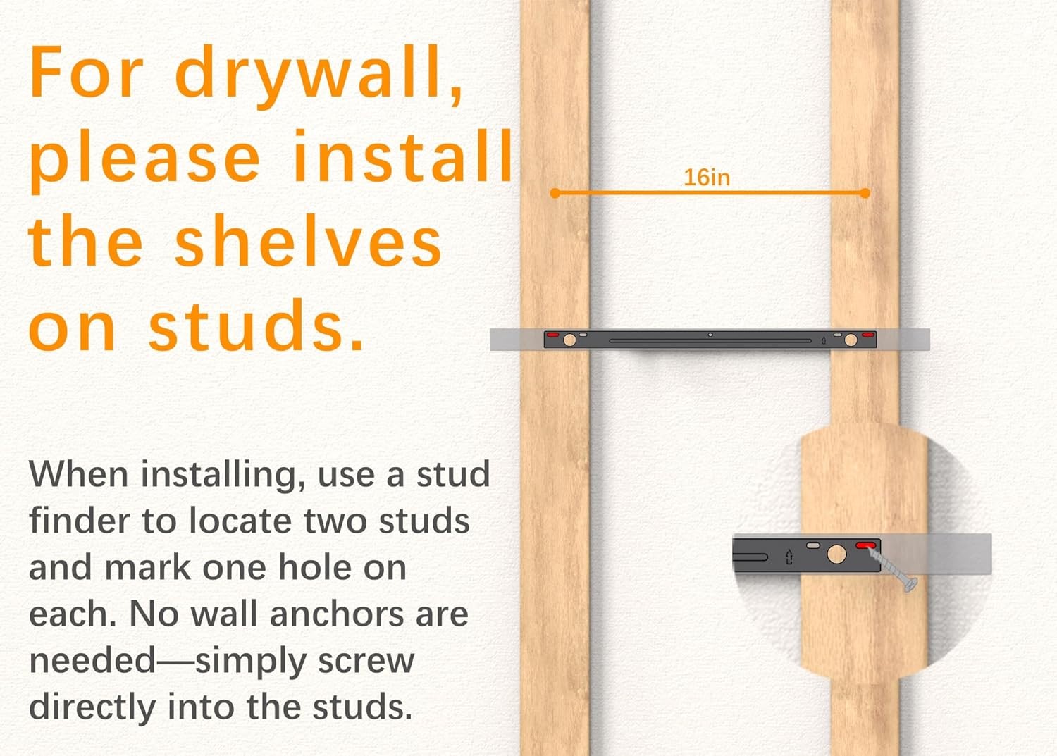 2 Pack Floating Shelves for Wall (22.5Inch) Wall-Mounted Shelves with Brackets