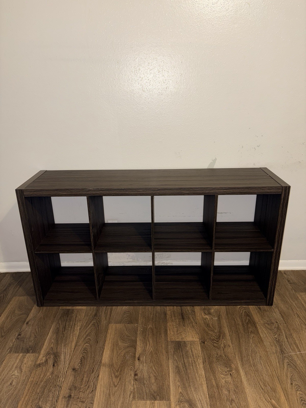 Dark Wood 8-Cube Freestanding Bookcase Shelf, Brown Open Face 4 Shelves