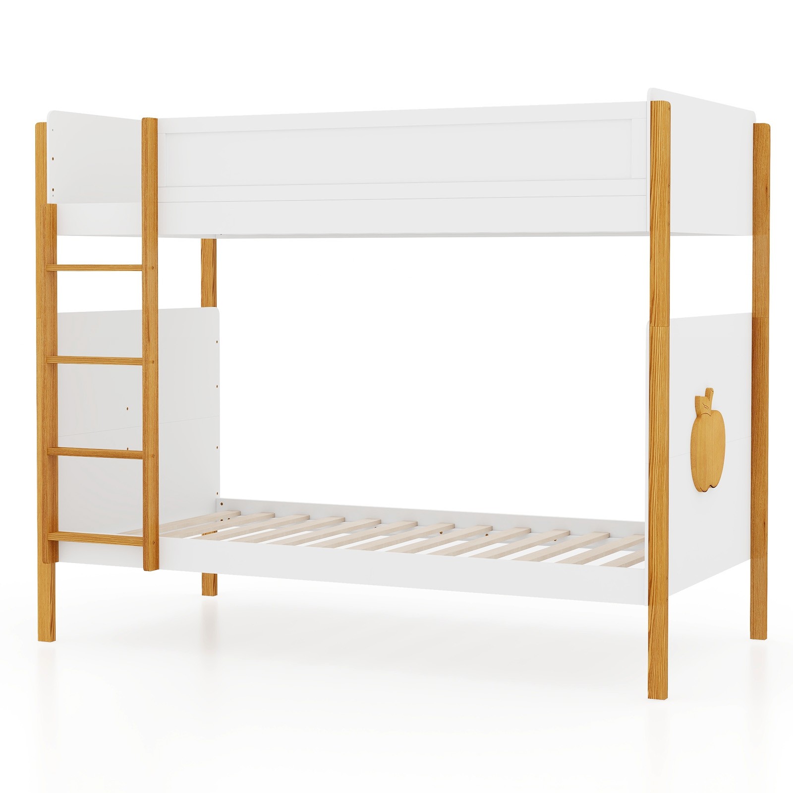 Twin 2-in-1 Over Bunk Bed Frame with Integrated Ladder & Safety Guardrails