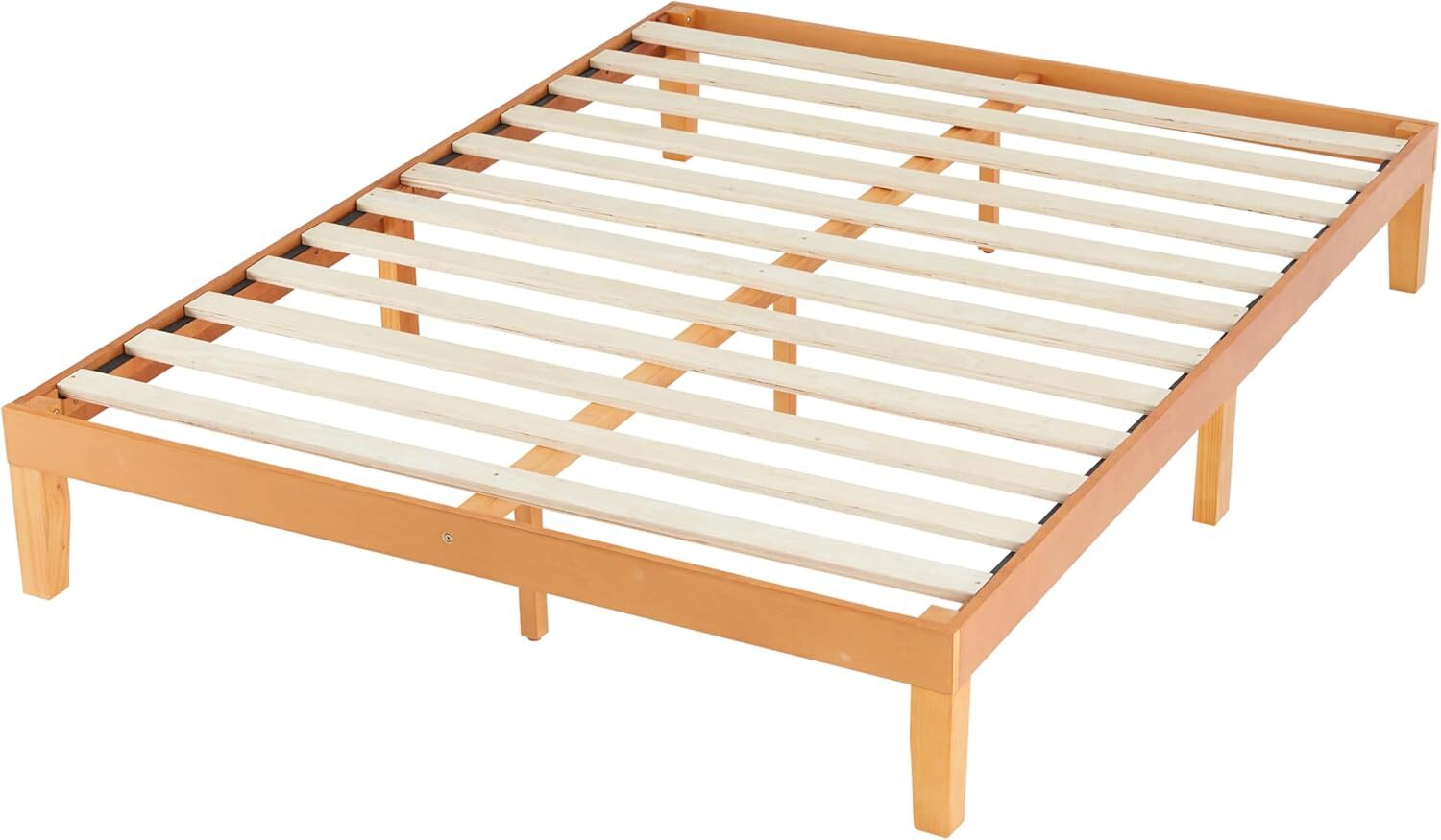 Twin Full Queen King Solid Wood Platform Bed Frame Strong Wood Slat Support
