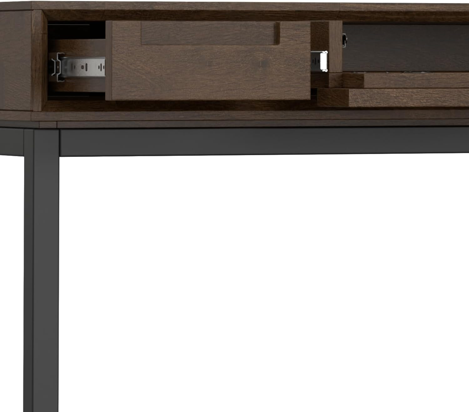 Banting 48″ Solid Hardwood & Metal Desk with Drawers – Modern Industrial Style