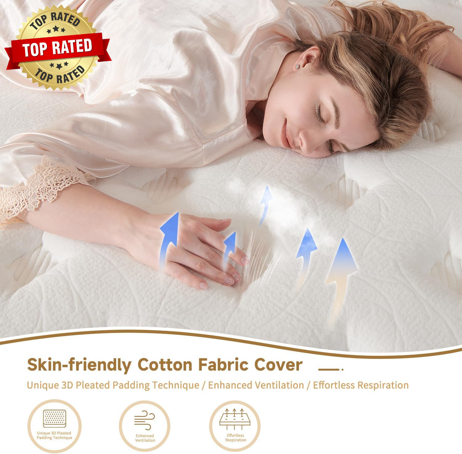 Full Mattress, 12 Inch Hybrid Mattress in a Box, Medium Firm Memory Foam Mattres