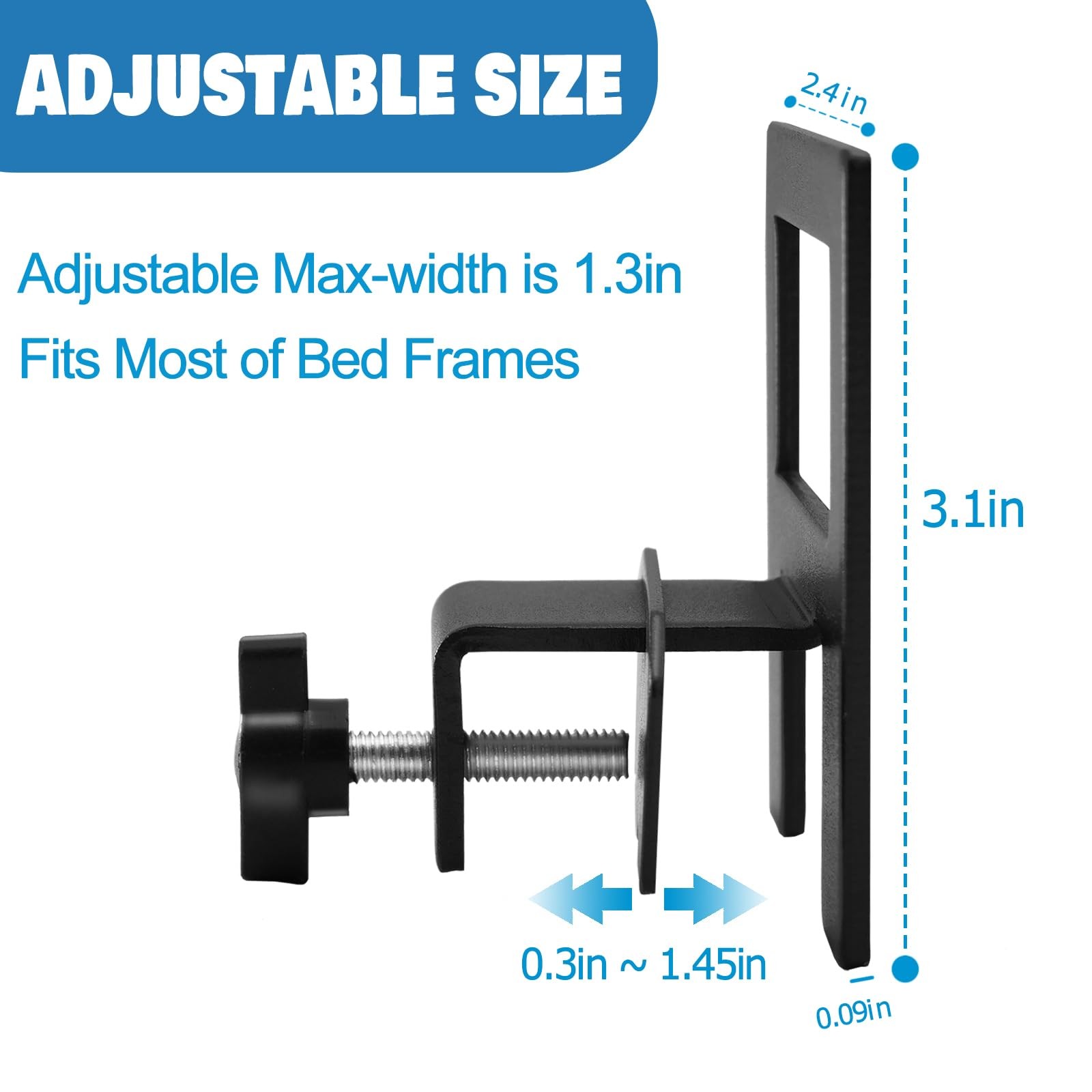 HusDream Mattress Holder for Metal Bed Frame Extra Thick Thick, Black