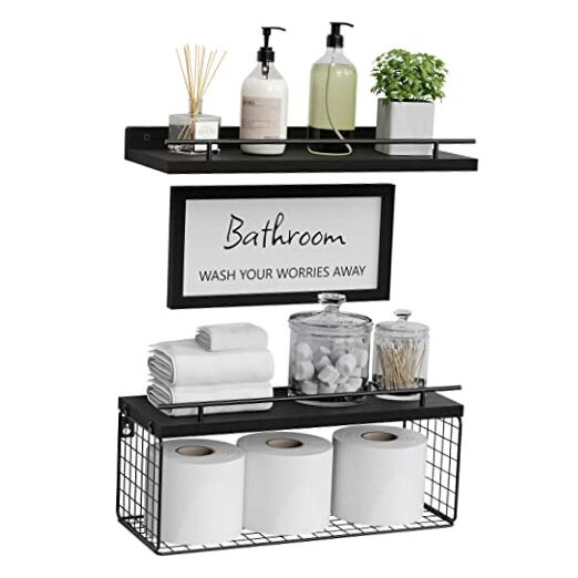 Floating Shelves for Bathroom Wall Decor Sign, Bathroom Organizers and