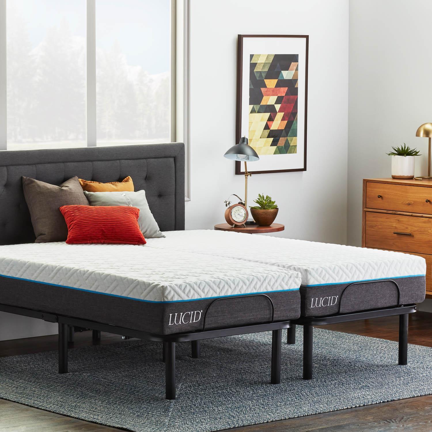 Basic Split King Size Electric Steel Adjustable Bed Base Frame With 2 Remotes