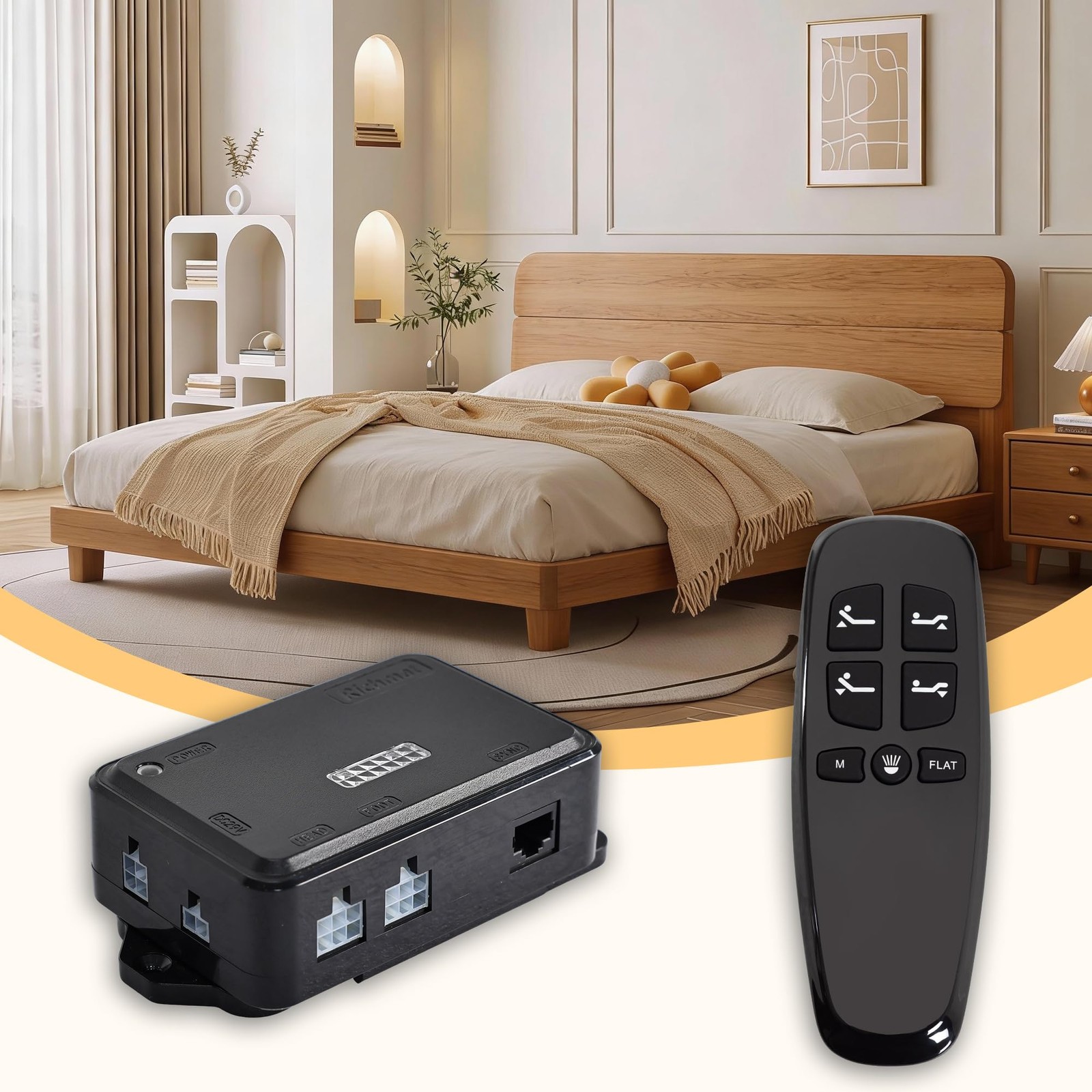 Richmat HJC25 Adjustable Bed Control Box Replacement Wireless Remote 2 Motor
