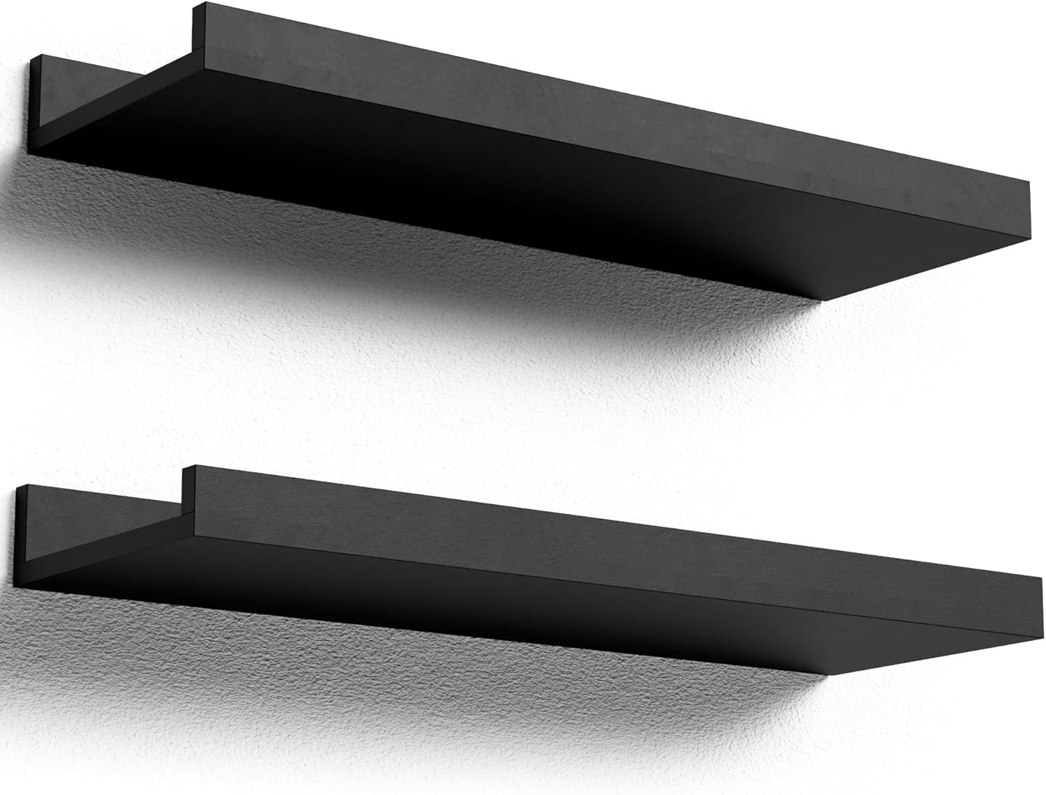 Floating Shelves Wall Mounted Set of 2, Modern Black 15.7 In,