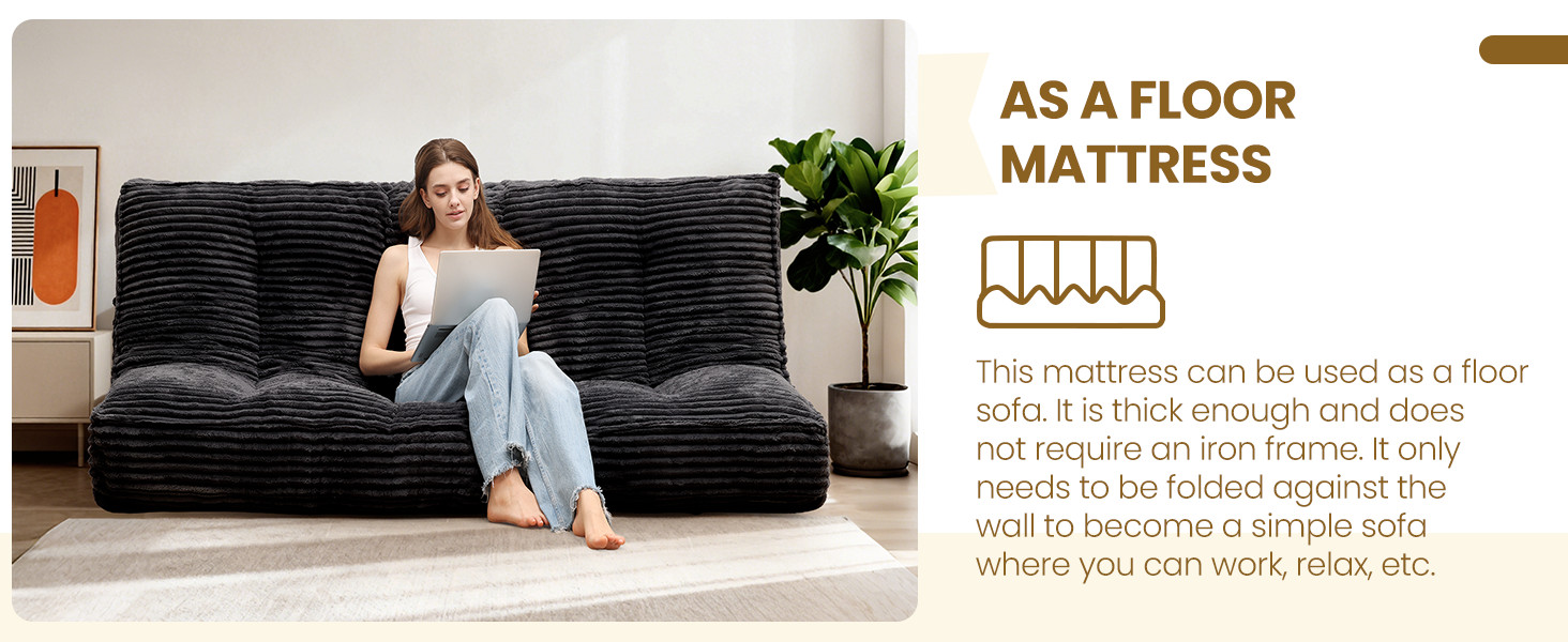 10″ Futon Mattress Queen Size, Ultra Thick Futons Sofa Couch Bed Sleeper Sofa