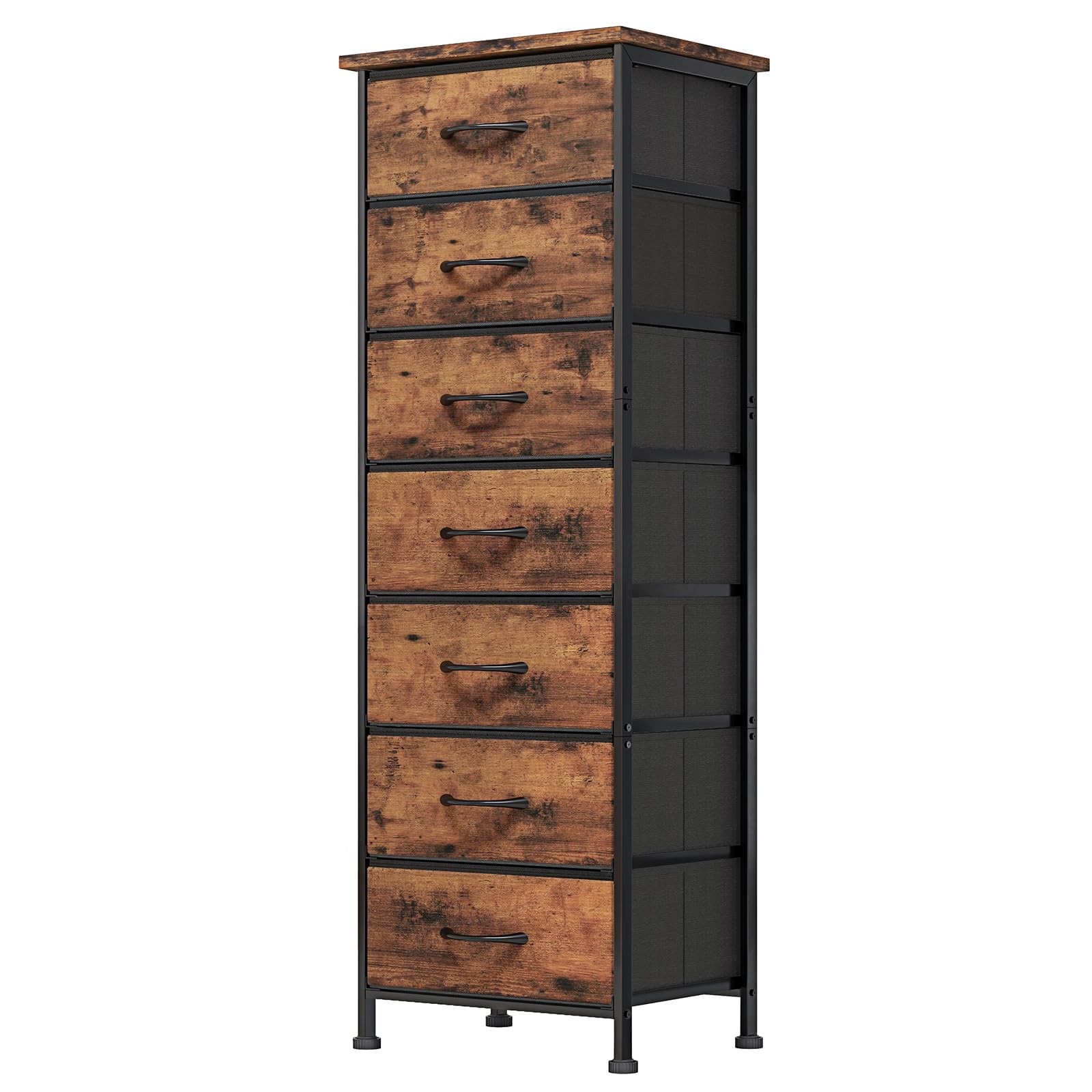 Fixwal Tall Dresser for 11.8″D x 15.7″W x 47.2″H (7 Drawers), Rustic Brown