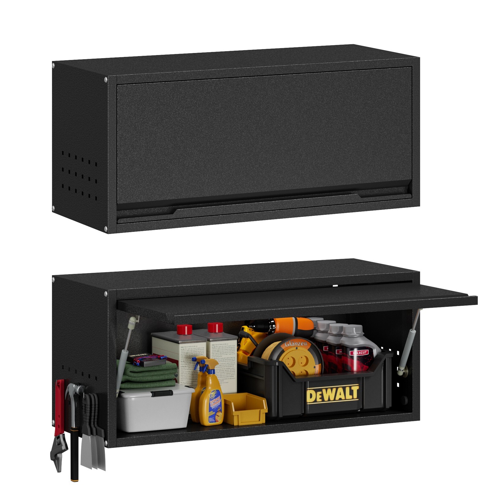 TOPASS Wall Mounted Metal Storage Cabinet Garage Wall Cabinet Metal Cupboards