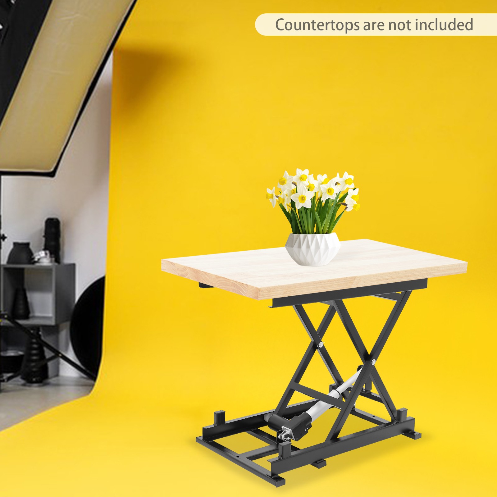 350LB Electric Scissor Lift Table with Remote Control, Adjustable Height