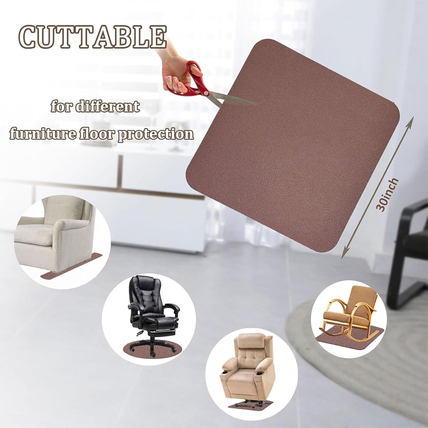 Recliner Pads for Hardwood Floors, Under Recliner Mat Floor Protectors Furnit…