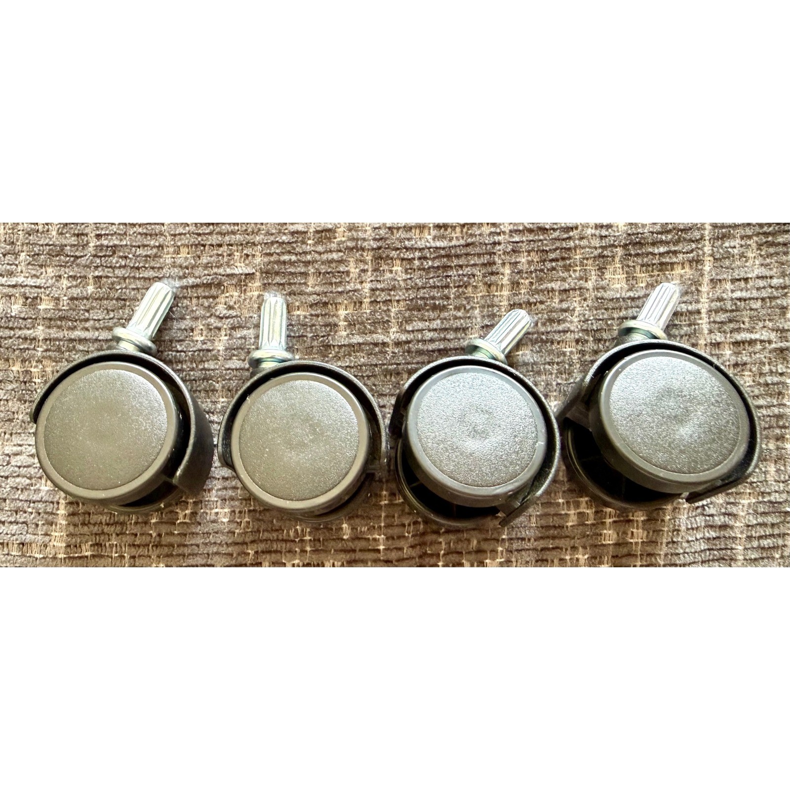 Caster Wheels 2 Inch Excellent Black Twin Wheel Hooded Stem Set of 4