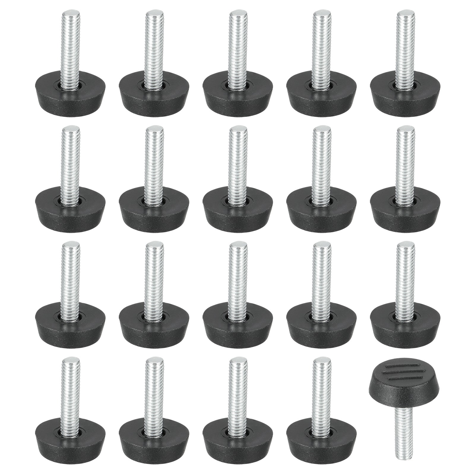 20 Pcs M6x24mm Thread Adjustable Furniture Levelers Table Feet Screw on