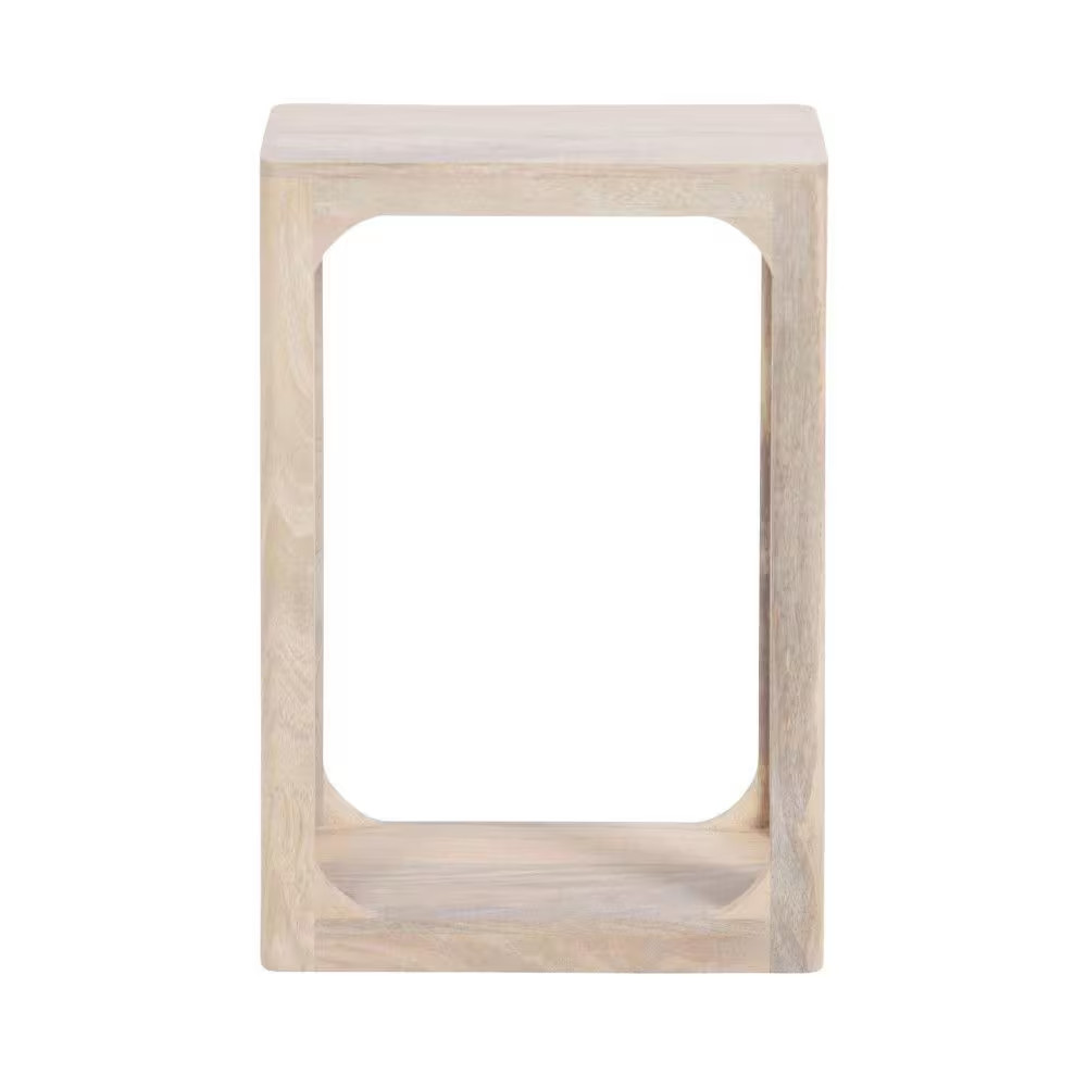 Dahl 16 In. White Rectangle Solid Wood End Table