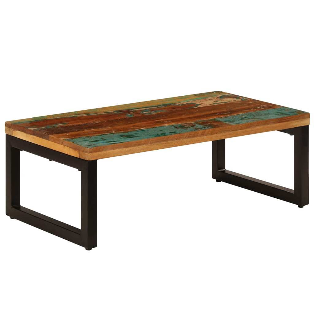 Coffee Table 39.4″x19.7″x13.8″ Solid Reclaimed Wood and Steel
