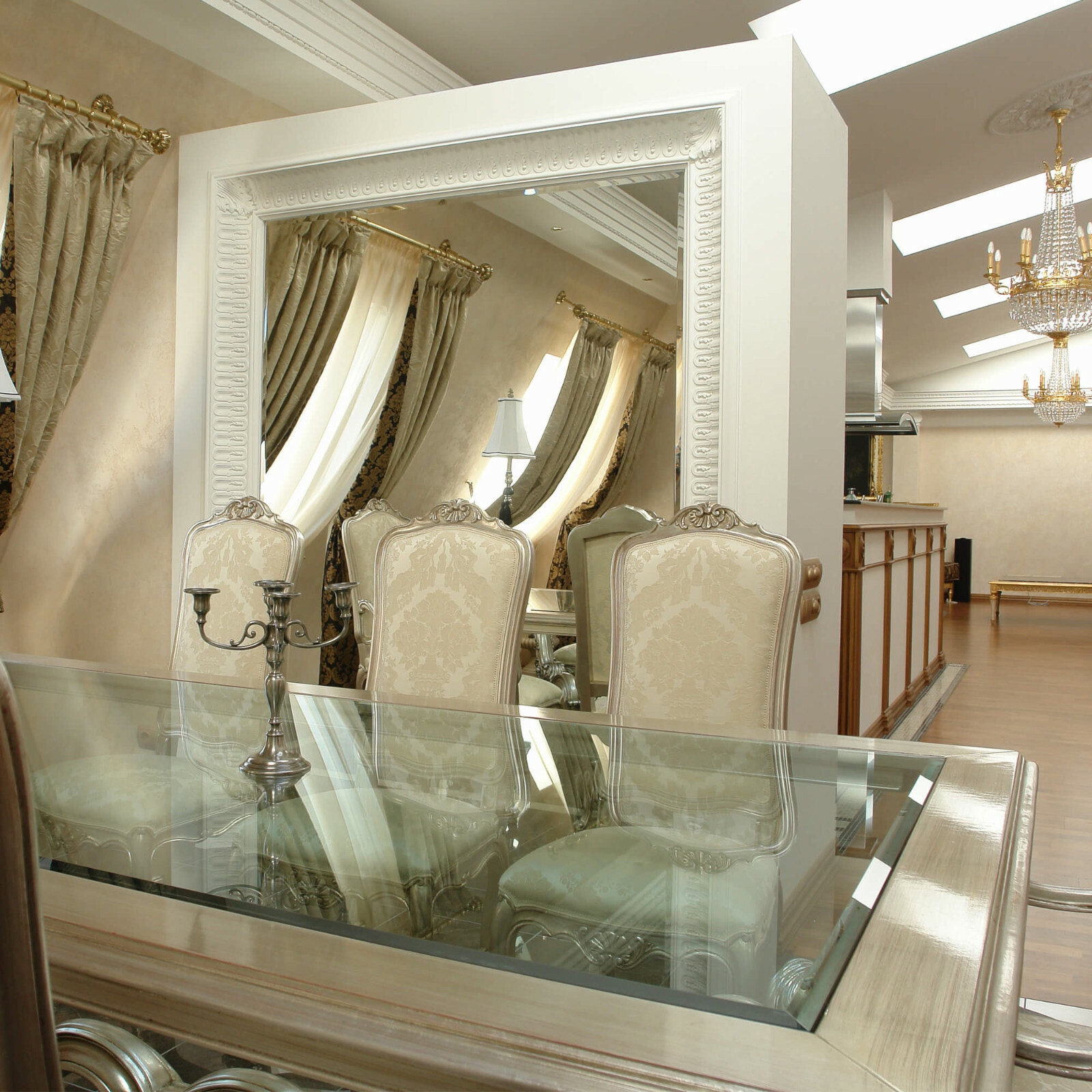Glass Table Top Rectangle Beveled Polished Clear Tempered Glass Top Dining Table