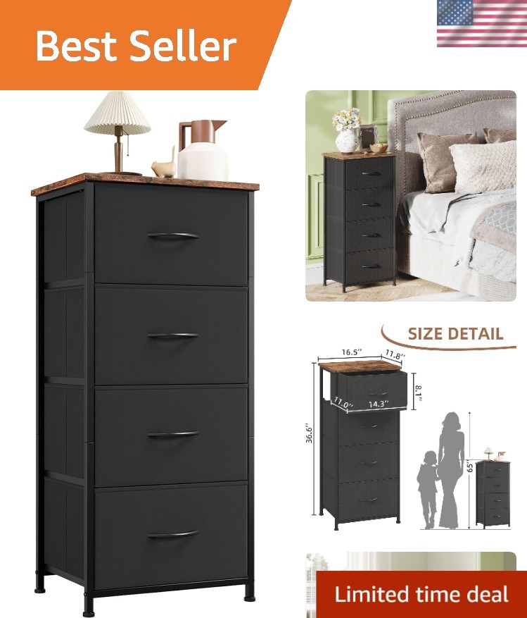 Elegant 4-Drawer Fabric Dresser with Steel Frame for Stylish Storage Solutions
