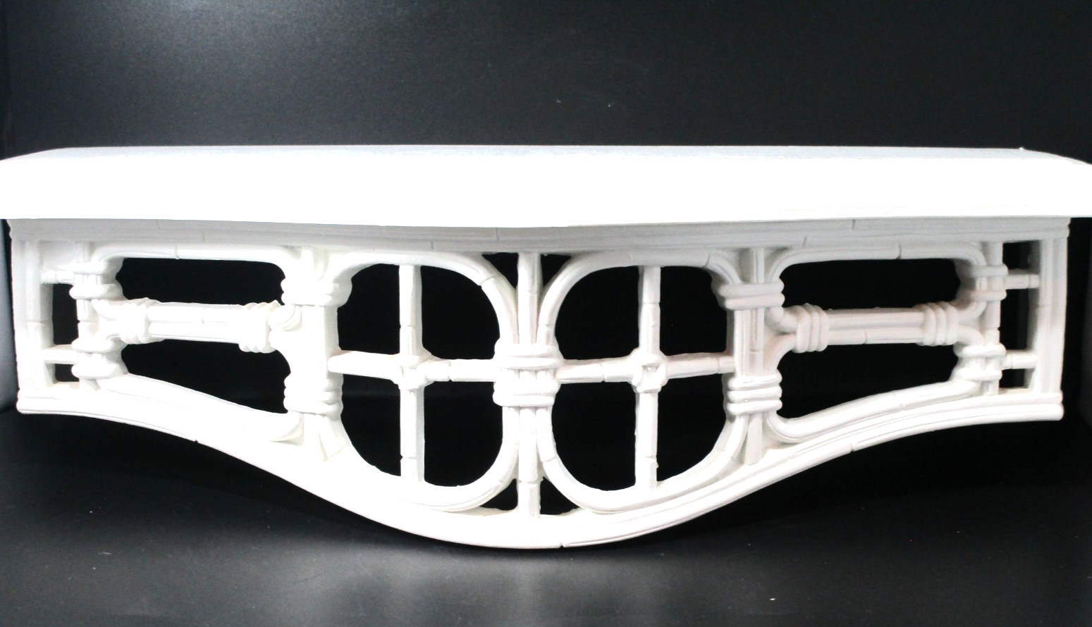 Vintage Home Interior Wall Shelf White Plastic Bamboo #3067 USA Homco