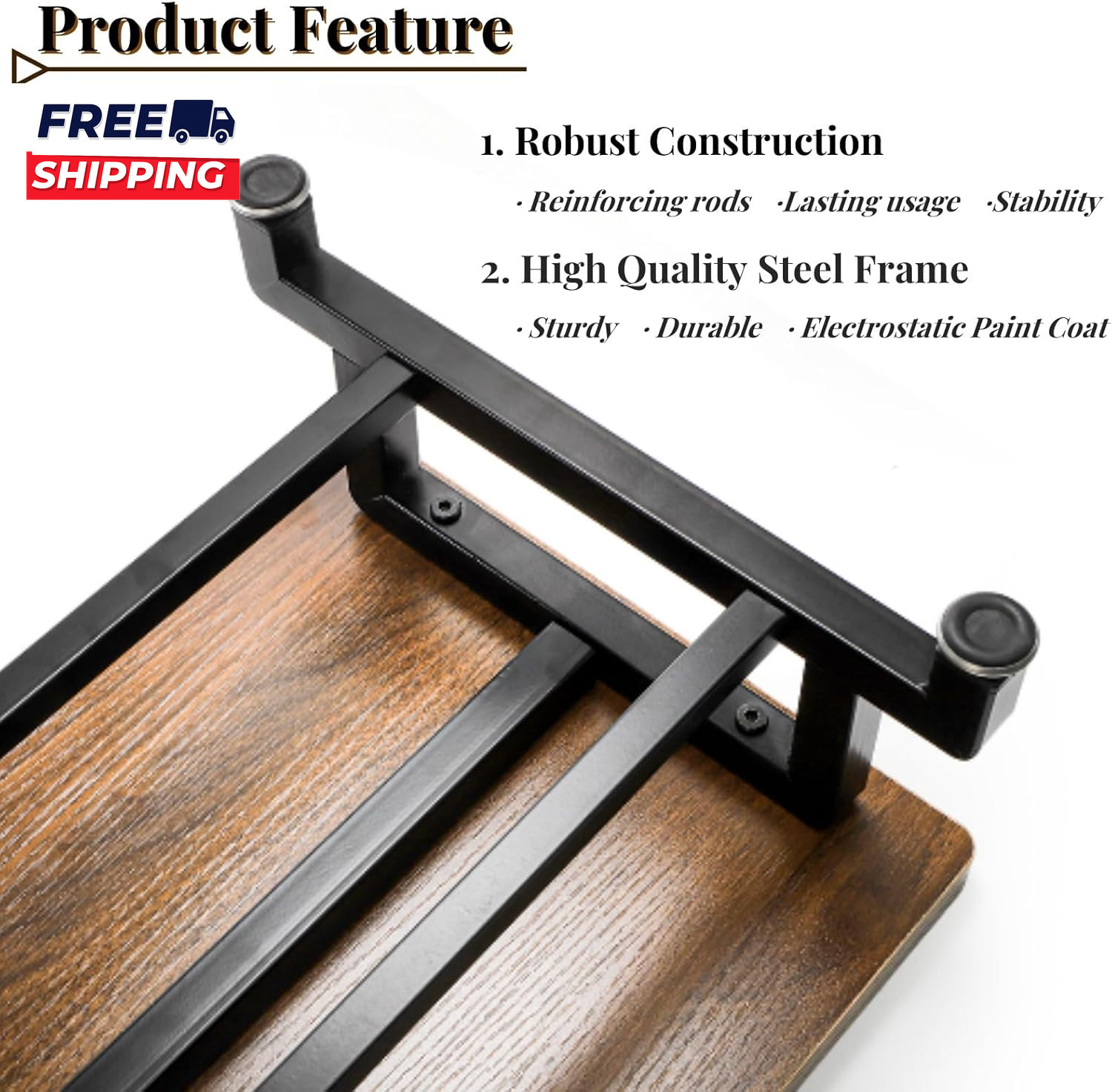 Wood One Step Stool Anti Slip Bed Steps Stool for High Beds Riser for Adults
