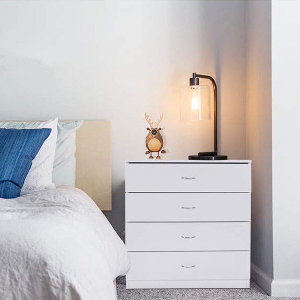 Set Of 2 Bedroom Dresser 4 Drawers Cabinet Bedroom Chest of Storage Nightstand