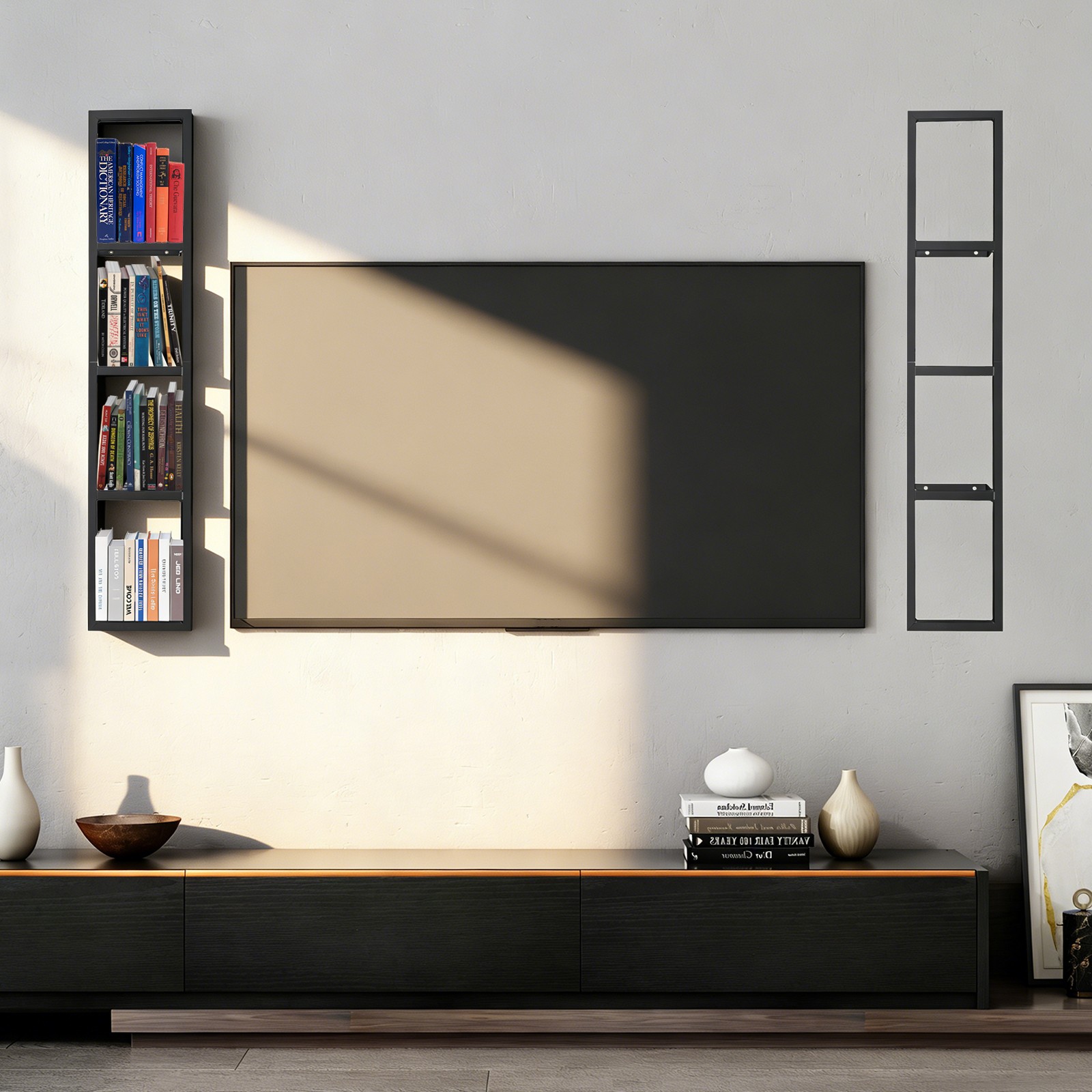 2Pcs Wall‑Mount Floating Shelf Large CD DVD Media Storage Organizer Shelves