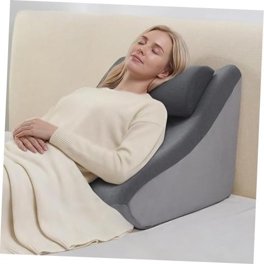 21” Extra-Wide Back Pillow with Adjustable Headrest – 2 in 1 21 Inches Gray