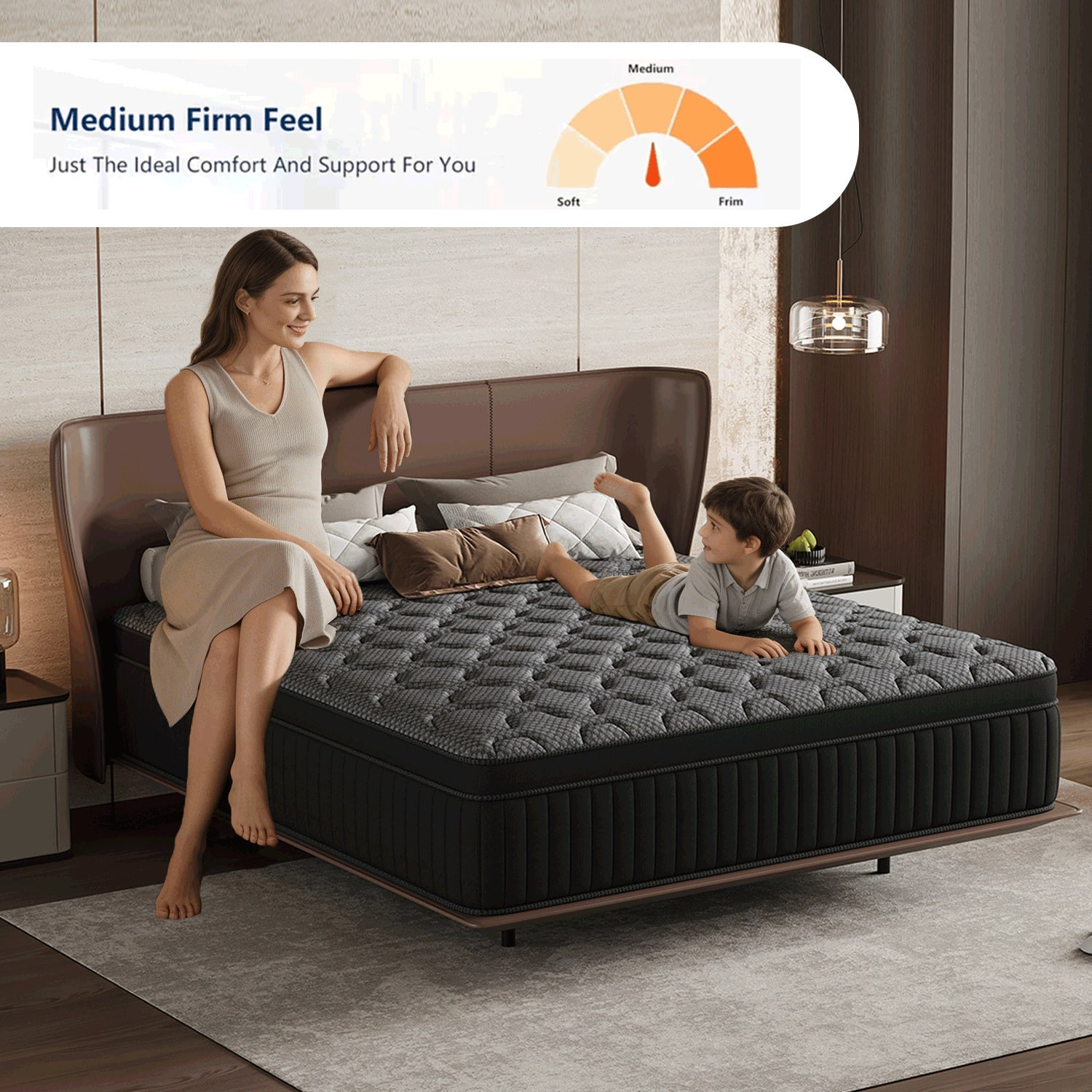 Full Hybrid Mattress in a Box 10/ 12/14 Inch Cooling Gel Memory Foam Medium Firm