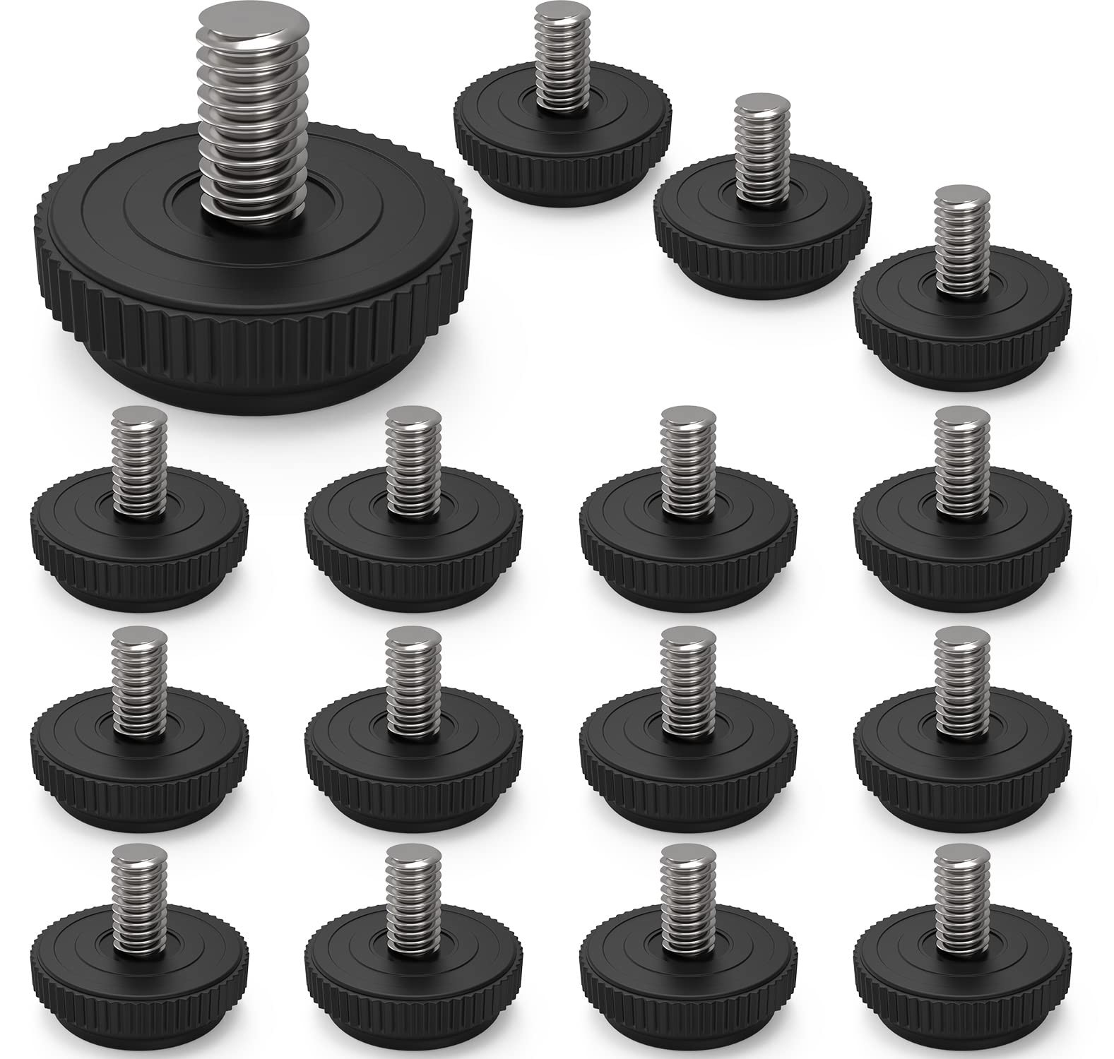 16 Pack 5/16-18 Stainless Steel Adjustable Threaded Furniture Leg Leveling Fe