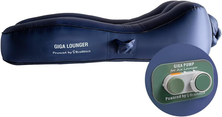 NWT $120 MicroNovelty GIGA Lounger CL1:one-Key Automatic Inflatable Lounger NAVY