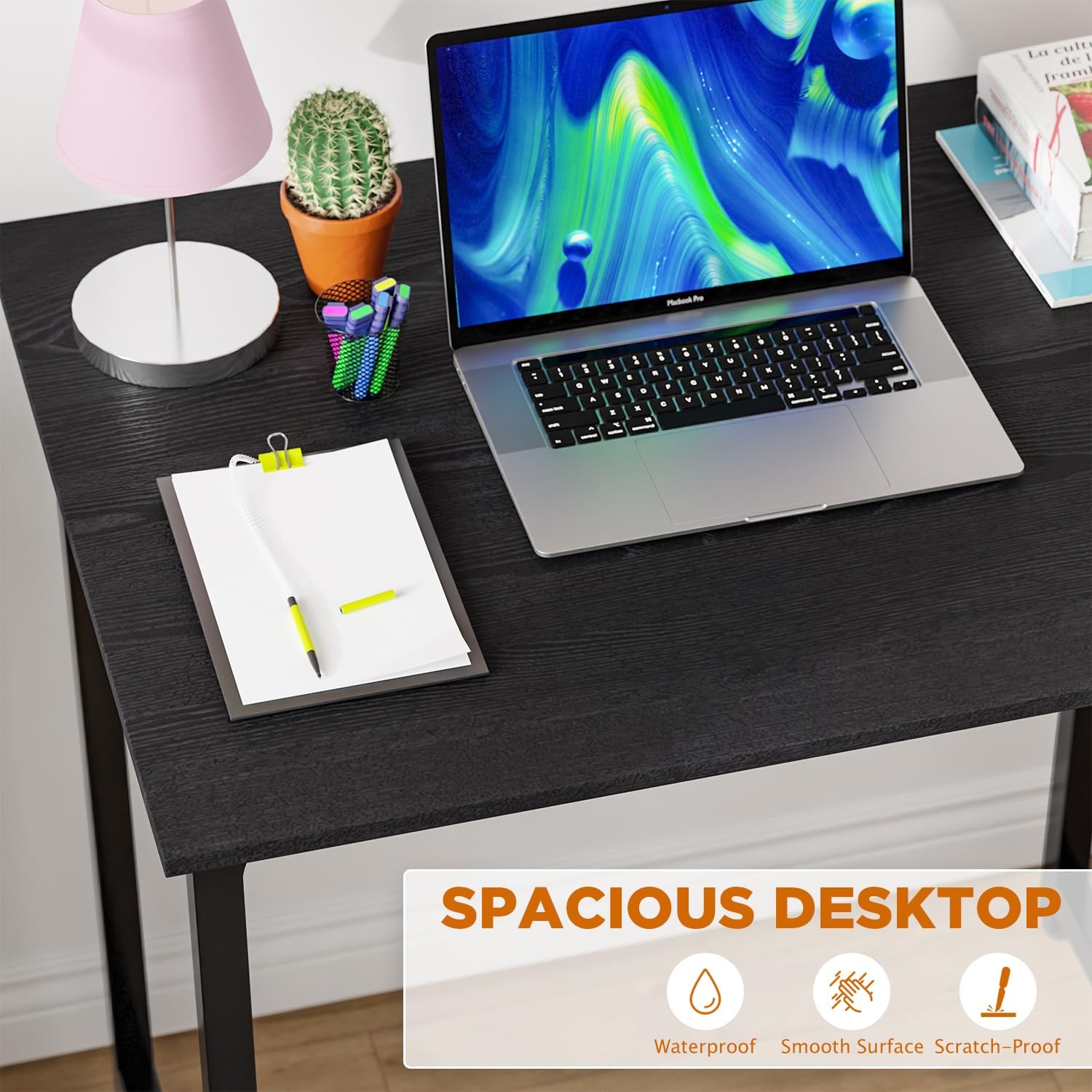 PayLessHere | 32 Inch Computer Desk | Black | Office Desk with Metal Frame, A…