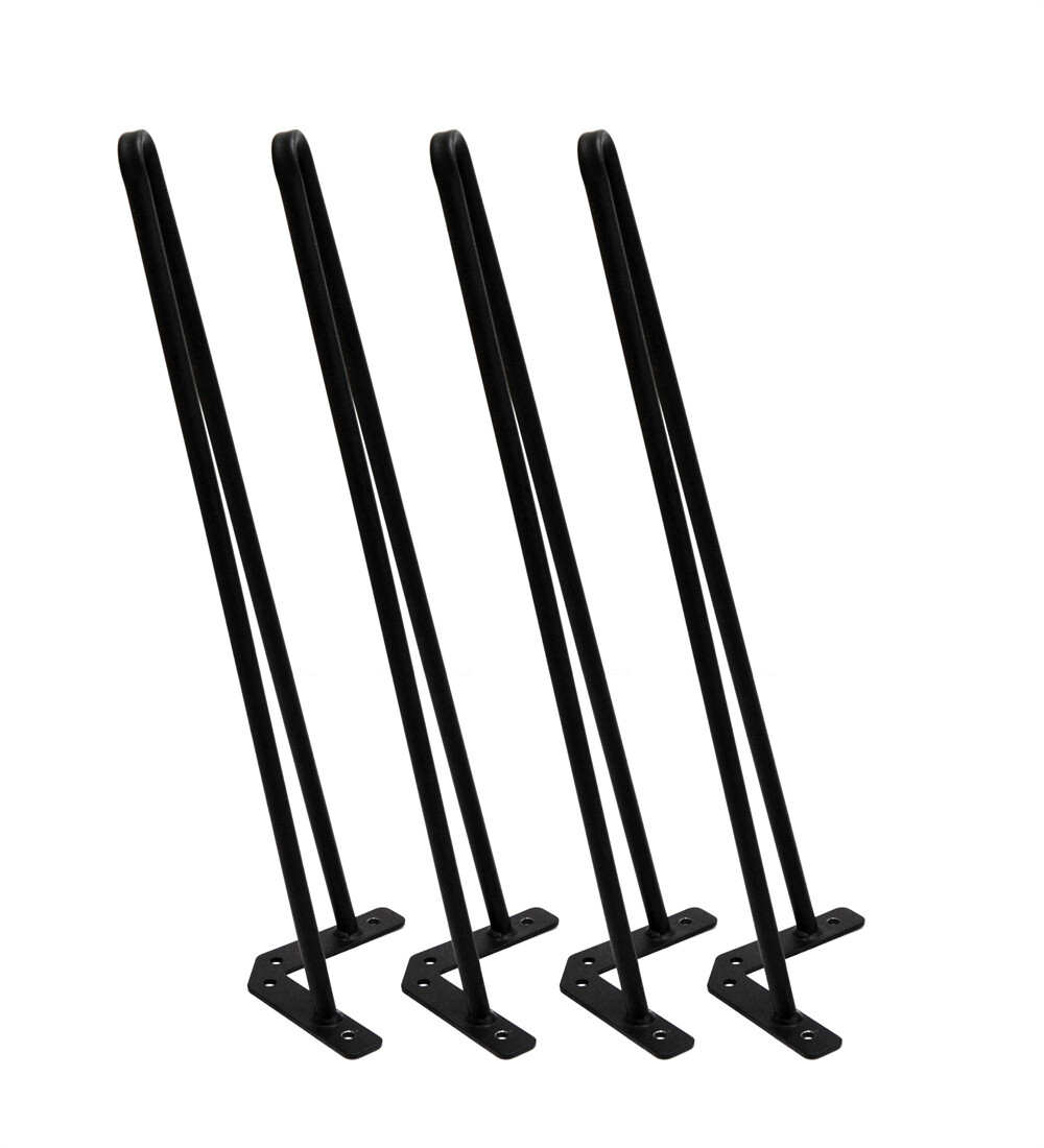 HST 6″ – 30″ Coffee Table Metal Hairpin Legs Iron Bar Black Set of 4