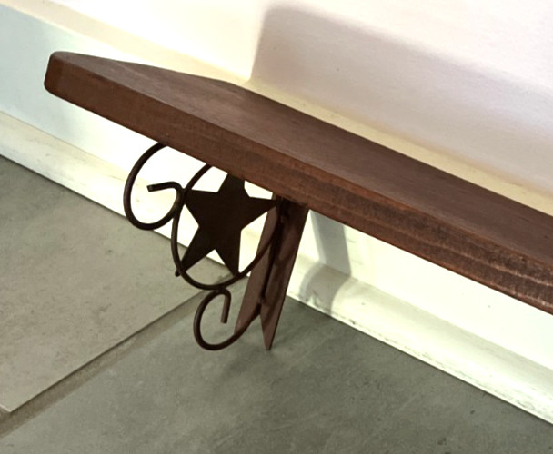Country Wood Wall Shelf Metal Braces*Rustic Primitive Vintage Cabin Farmhouse