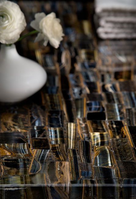 Blue Tiger Eye Table Top – 48″ x 30″ Handmade Art Work