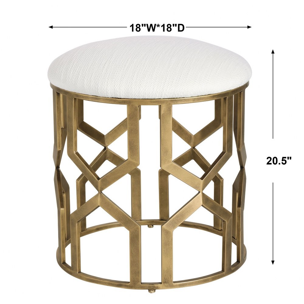 20.5 inch Geometric Accent Stool – 18 inches wide by 18 inches deep – Furniture