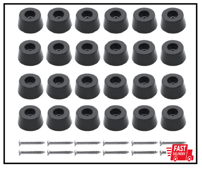 24 Pcs Round Rubber Feet Bumpers Non Slip Cutting Board Feet with Screws