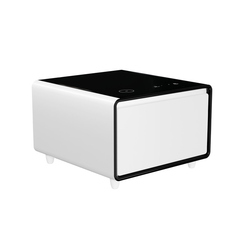 Modern Smart Coffee Side Table with Built-in Fridge Power Socket Induction Light