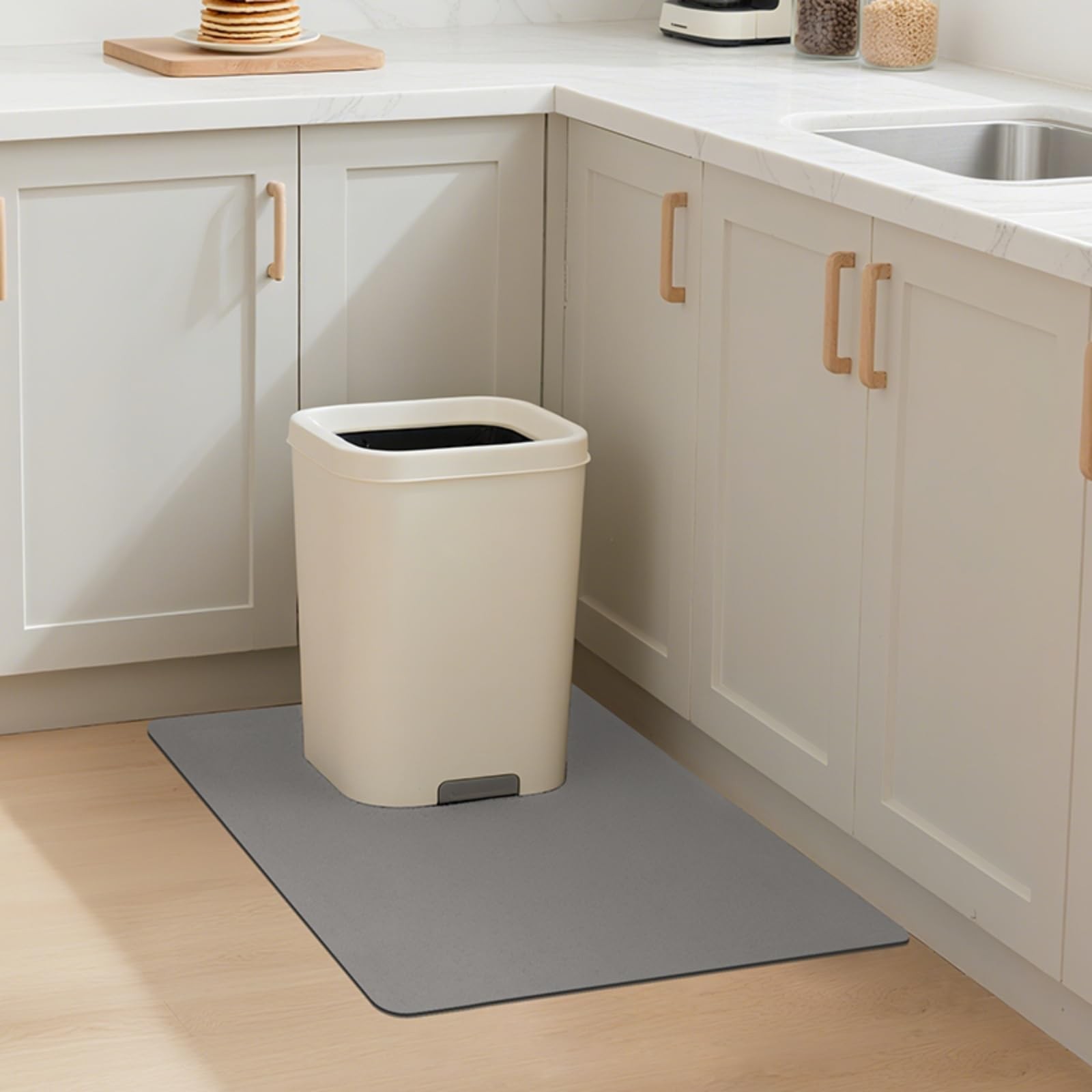 Water Absorbent Trash Can Mat – Stain Resistant & Anti-Slip with Secure Base,…